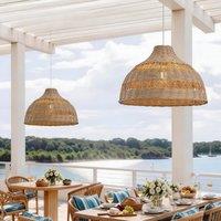 Lightsin Cella-Natural Rattan Pendant Light - Handwoven Ceiling Light, Durable & Rustic