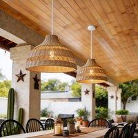 Lightsin Cella-Natural Rattan Pendant Light - Handwoven Ceiling Light, Durable & Rustic