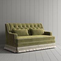 Cottonfy Fringe Skirt Sofa Velvet Linen Comfort Relaxed Living Olive Green Velvet