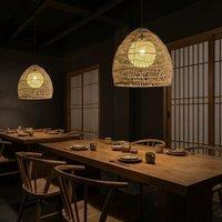 Cella-Lightsin Natural Rattan Pendant Light with Optional Woven Inner Sphere