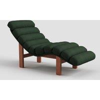 Cottonfy Modern Ergonomic Corduroy Chaise Lounge with Natural Wooden Frame