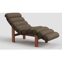 Cottonfy Modern Ergonomic Corduroy Chaise Lounge with Natural Wooden Frame