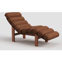 Cottonfy Modern Ergonomic Corduroy Chaise Lounge with Natural Wooden Frame