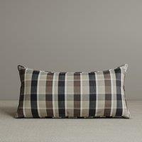 Exclusive Waist Cushion in Mocha Brown Checkered Cotton Linen, 56*27*12 CM