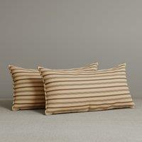 Exclusive Waist Cushion in Cocoa Striped Cotton Linen, 56*27*12 CM
