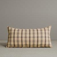 Exclusive Waist Cushion in Cocoa Checkered Cotton Linen, 56*27*12 CM