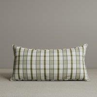 Exclusive Waist Cushion in Moss Green Checkered Cotton Linen, 56*27*12 CM