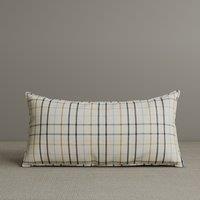 Exclusive Waist Cushion in Light Blue Checkered Cotton Linen, 56*27*12 CM
