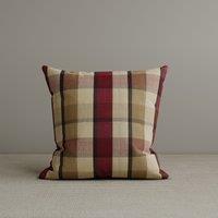 Square Exclusive Design Cushion in Claret Red Check Cotton Linen, 45*45CM