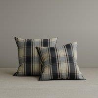 Square Exclusive Design Cushion in Midnight Black Plaid Cotton Linen, 45*45CM