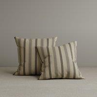 Square Exclusive Design Cushion in Taupe Striped Cotton Linen, 45*45CM