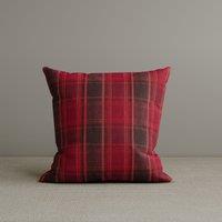 Square Exclusive Design Cushion in Garnet Red Plaid Cotton Linen, 45*45CM