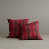 Square Exclusive Design Cushion in Garnet Red Plaid Cotton Linen, 45*45CM