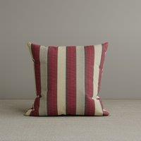 Square Exclusive Design Cushion in Claret Red Striped Cotton Linen, 45*45CM