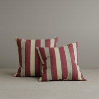 Square Exclusive Design Cushion in Claret Red Striped Cotton Linen, 45*45CM