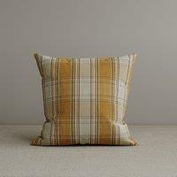 Square Exclusive Design Cushion in Saffron Gold Plaid Cotton Linen, 45*45CM