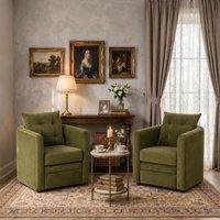 Cottonfy Plush Velvet Snuggler Chair with Hidden Storage Footstool