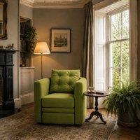 Cottonfy Plush Velvet Snuggler Chair with Hidden Storage Footstool