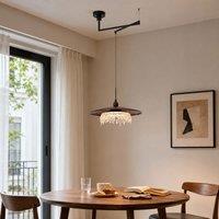 Lightsin Walnut Folding Acrylic Pendant Light | Adjustable Modern Ceiling Lamp