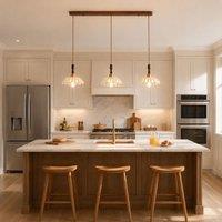 Lightsin 3-Light Walnut Resin Mini Pendant Light | Adjustable Bar Ceiling Lamp