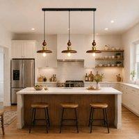 Lightsin 3-Light Walnut Wood Mini Pendant Light | E27 Ceiling Lamp