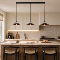 Lightsin 3-Light Walnut Iron Pendant Light | Adjustable E27 Ceiling Lamp