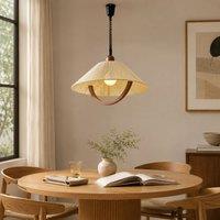 Lightsin Natural Wood Curved Pendant Light | Cotton Cord Ceiling Lamp