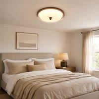 Walnut Acrylic Shade Ceiling Light | Colour-Changing Flush Mount