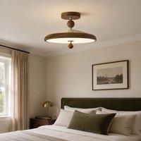 Walnut Two Globe Ceiling Light | Wood Effect Flush Mount