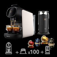 Machine + Milk Frother + 100 Capsules - L'OR Barista Sublime