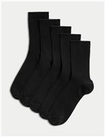 5 Pack of Ribbed School Socks