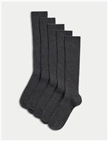 5pk of Long Ribbed School Socks