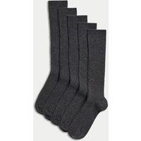 5pk of Long Ribbed School Socks