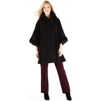 Faux Fur Collar Fleece Wrap