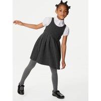 Girls Jersey Bow School Pinafore (2-12 Yrs)