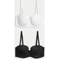 M&S 2 Pack Padded Multiway Bras A-E White/Black