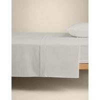M&S Egyptian Cotton 230 Thread Count Crisp Flat Sheet Silver Grey