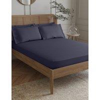 M&S Egyptian Cotton 230 Thread Count Crisp Deeper Fitted Sheet Midnight Navy