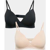 M&S 2 Pack Non Wired First Bras AA-D Black/Opaline