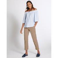 M&S Pure Cotton Turn-up Chinos Neutral