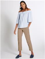 M&S Pure Cotton Turn-up Chinos Neutral