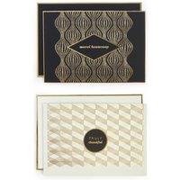 Pack of 8 Black & Cream Thank You Cards