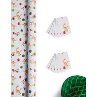 Fun Festive Jumbo Christmas Wrapping Paper 14m & 12 Gift Tags