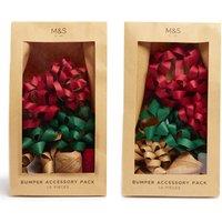 Green & Red Christmas Wrapping Accessory Twin Pack - 20 Pieces