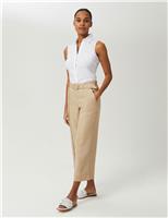 Cotton Rich Collared Fitted Sleeveless Shirt