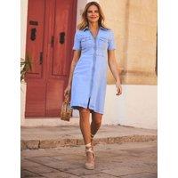 Denim Knee Length Waisted Dress