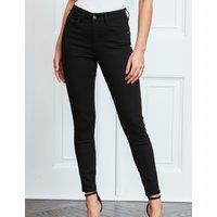 SOSANDAR High Waisted Skinny Ankle Grazer Jeans Black