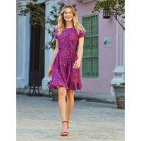 Animal Print Tie Front Mini Shift Dress