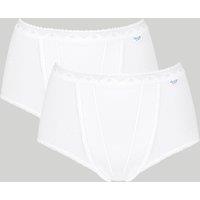 Sloggi 2 Pack High Waisted Control Maxi Full Briefs White