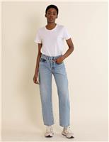 Albaray Pure Cotton Wide Leg Jeans Medium Blue
